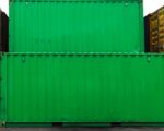 Stacked container boxes in green