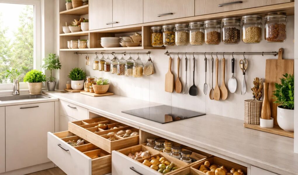 découvrez nos astuces rangement cuisine pour optimiser l'espace avec des solutions diy simples et efficaces. gagnez de la place tout en organisant votre cuisine avec style.