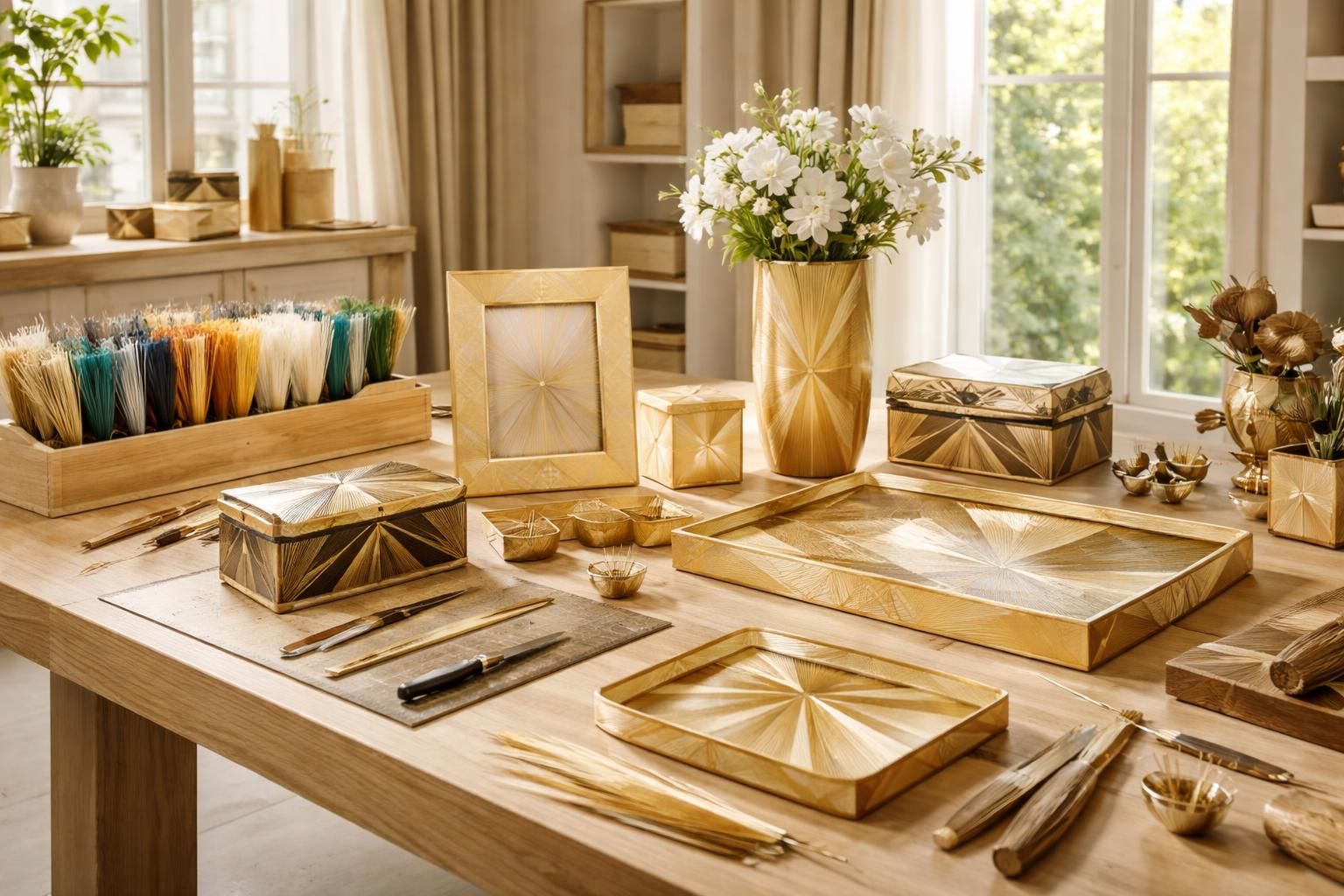 découvrez l'art raffiné de la marqueterie de paille et apprenez à créer des objets déco de luxe uniques directement chez vous. alliez tradition et élégance pour sublimer votre intérieur.