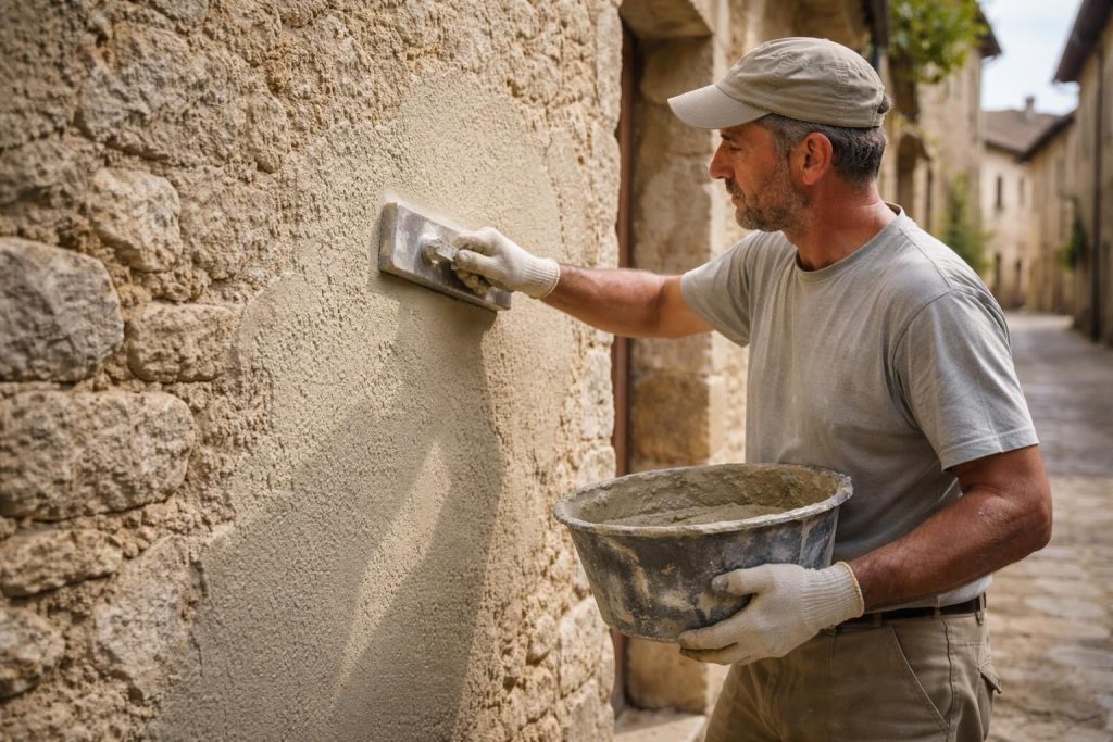 découvrez la méthode traditionnelle d'enduit de façade à la main pour obtenir un beau grain esthétique et durable. apprenez les techniques artisanales pour sublimer vos murs.