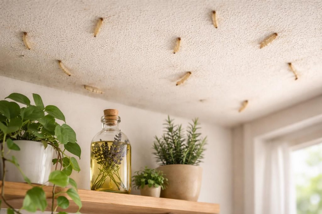 découvrez comment éliminer les larves de mites au plafond en utilisant des méthodes écologiques et respectueuses de l'environnement pour un intérieur sain et naturel.