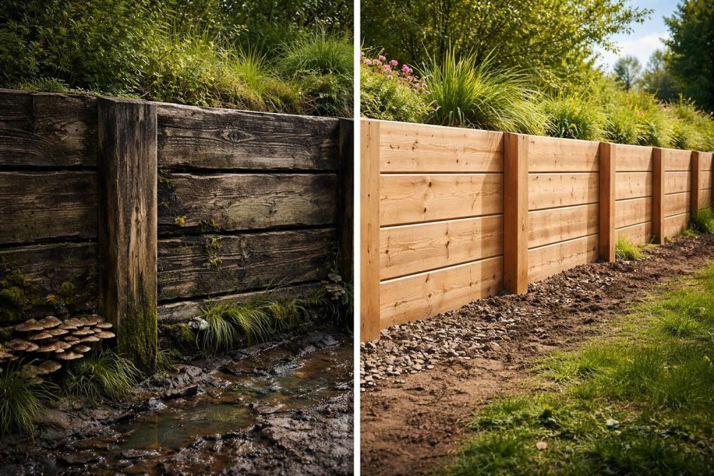 découvrez comment les différents facteurs environnementaux influencent la durabilité et la longévité des murs de soutènement en bois, et apprenez à protéger efficacement vos structures.