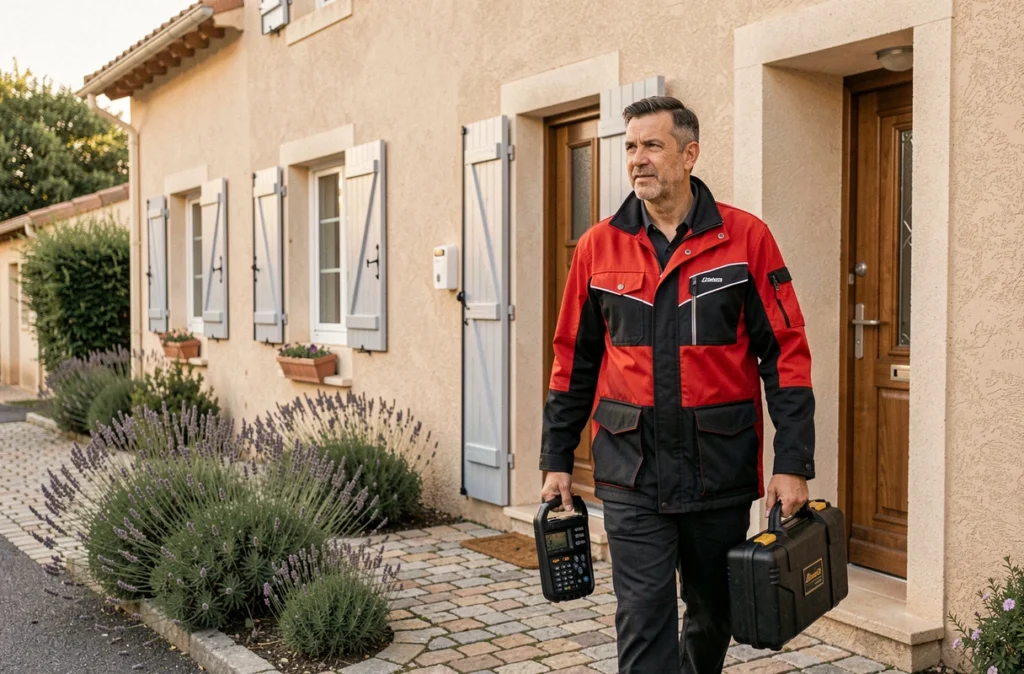 Technicien Froid Var Services arrivant pour un dépannage ou une installation de climatisation dans une maison du Var